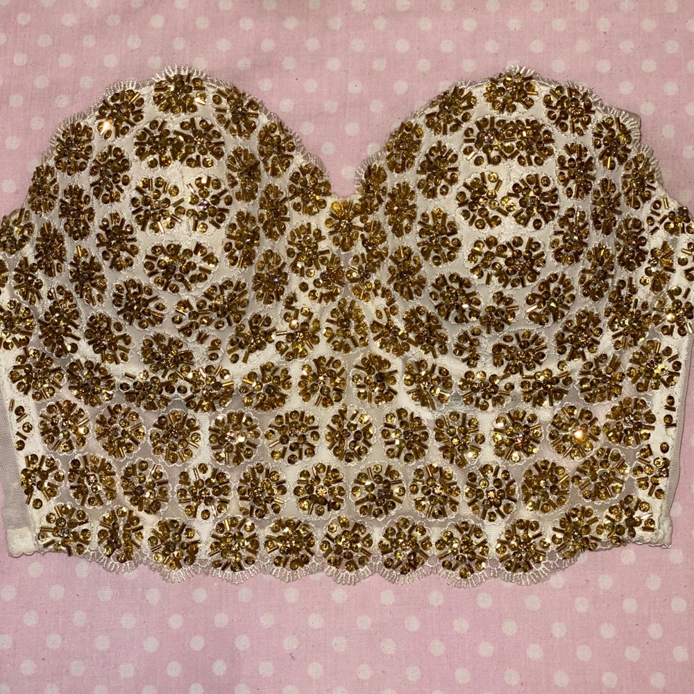 🦋BEDAZZLED BUSTIER CROP TOP